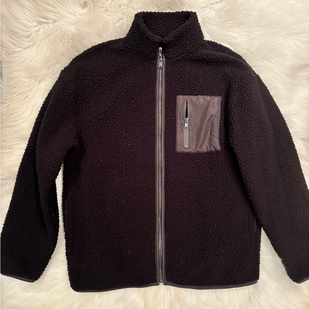 Old Navy Black Fleece Jacket YOUTH Boys